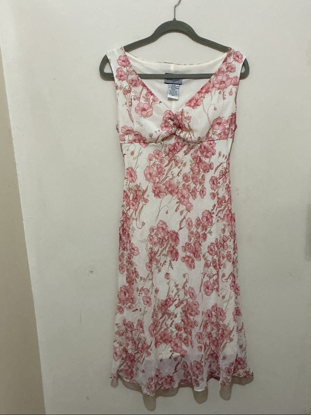 Sleeveless Pink Floral Midi Dress by breaking loose